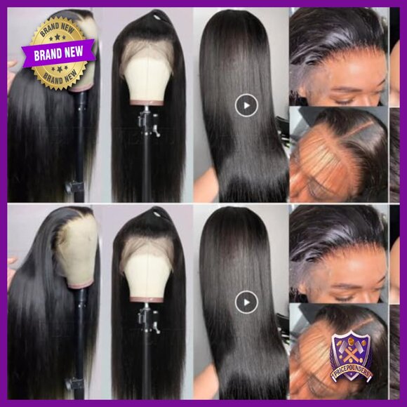 26 Inch Straight Lace Front Wig Human Hair Pre Plucked 13x4 Frontal main image 6